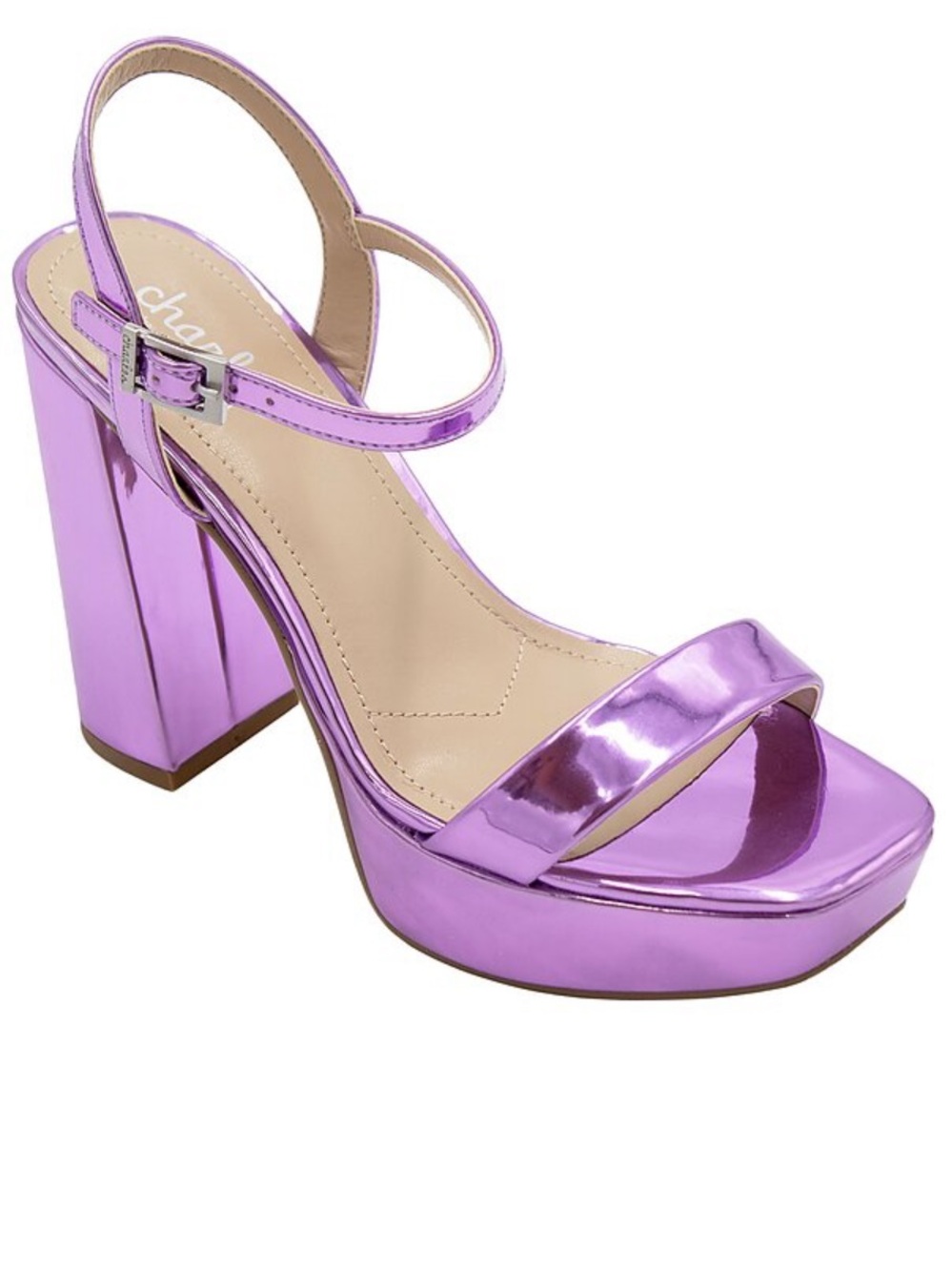 Metallic purple heels